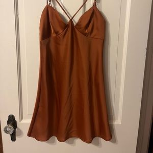 Burnt Orange Urban Outfitters Mini Slip Dress